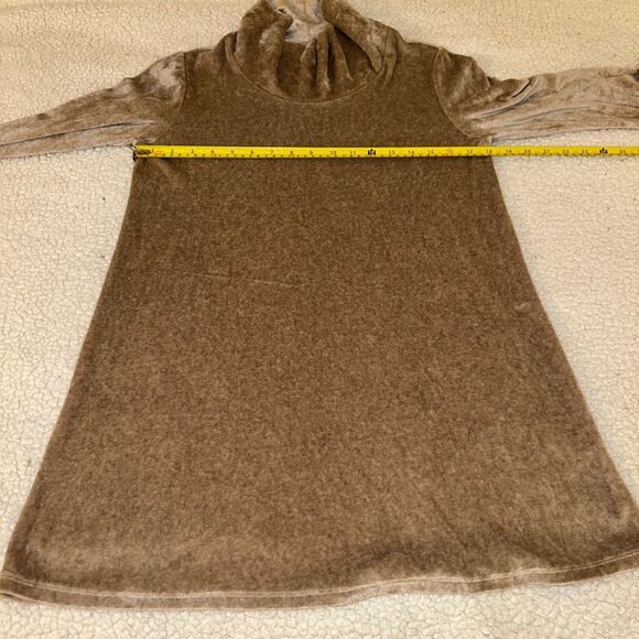 J. Jill Pure Velvet Mock Neck Tunic Sweater Tan Brown XS EUC - Picture 9 of 13